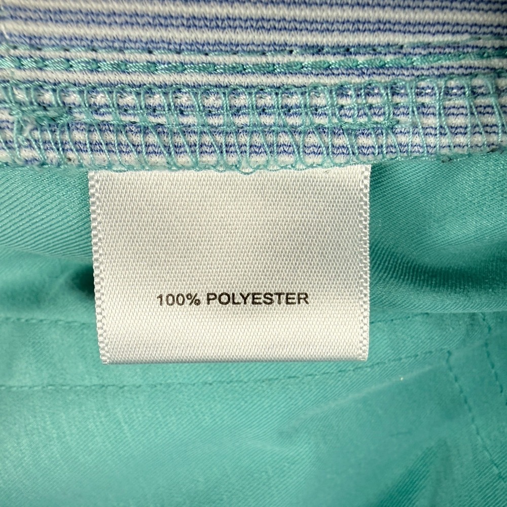Peter Millar Men's Teal Golf Chinos Pants Size 40x30 Flat Front Polyester - Picture 6 of 8